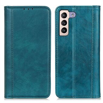 Litchi Texture Wallet Split Leather Phone Case Stand Auto-absorbed Magnetic Closing Flip Shell for Samsung Galaxy S22 5G