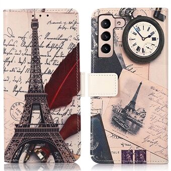 Pattern Printing Folio Stand Premium PU Leather Wallet Shockproof Magnetic Case for Samsung Galaxy S22 5G