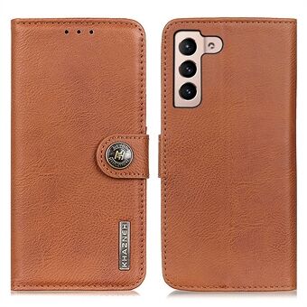 KHAZNEH Stand Magnetic Closure Folio Flip Anti-Fall Premium PU Leather Wallet Phone Case for Samsung Galaxy S22 5G