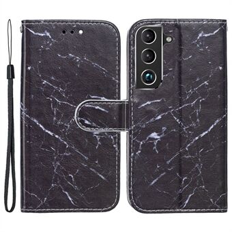 Stand Bookstyle Pattern Printing PU Leather Wallet Magnetic Flip Folio Cover with Wrist Strap for Samsung Galaxy S22 5G