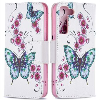 Pattern Printing PU Leather Flip Case Stand Magnetic Closure Protective Wallet Phone Cover for Samsung Galaxy S22 5G