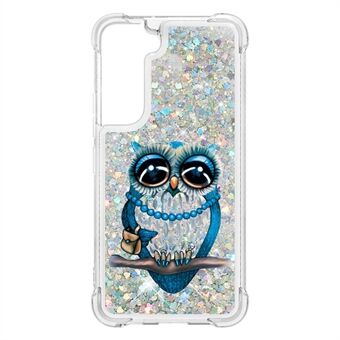 Glitter Quicksand Clear TPU Pattern Printing Protective Phone Case for Samsung Galaxy S22 5G