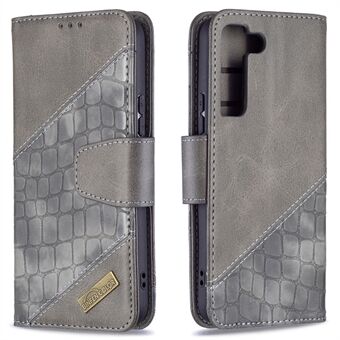 BINFEN COLOR BF04 Crocodile Texture Wallet Stand Leather Protective Phone Case for Samsung Galaxy S22 5G