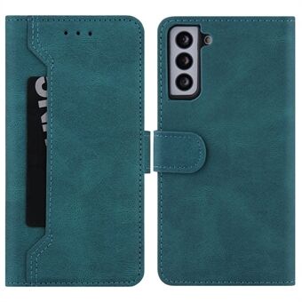 Stitching Design PU Leather+TPU Cover Magnetic Clasp Stand Wallet Phone Case for Samsung Galaxy S22 5G