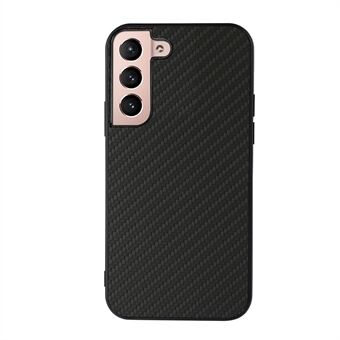 Carbon Fiber Texture Drop-resistant PU Leather Coated PC + TPU Phone Case Shell for Samsung Galaxy S22 5G