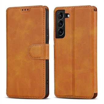 Vintage Texture Matte PU Leather Folio Flip Stand Case RFID Blocking Magnetic Wallet Cover for Samsung Galaxy S22 5G