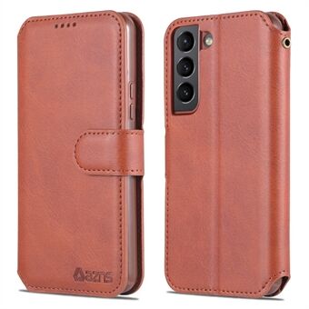 AZNS PU Leather Case Magnetic Clasp Wallet Phone Cover with Foldable Stand for Samsung Galaxy S22 5G