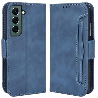 For Samsung Galaxy S22 5G Multi-card Slots PU Leather + TPU Double Magnetic Clasps Stand Phone Case Protector with Wallet