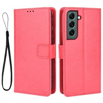 For Samsung Galaxy S22 5G Crazy Horse Texture Phone Leather Cover Inner TPU Case Wallet Stand Shell