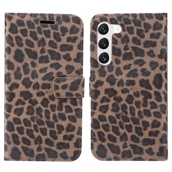 For Samsung Galaxy S22 5G Stylish Leopard Texture Leather Case Stand Wallet Design Phone Protective Cover