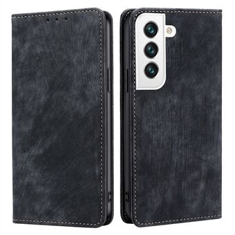 For Samsung Galaxy S22 5G Full Protection Phone Case PU Leather Flip Wallet Stand RFID Blocking Magnetic Phone Cover