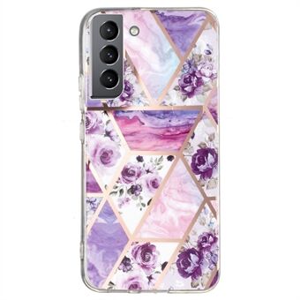 Splicing Marble Pattern IMD Case for Samsung Galaxy S22 5G, Electroplating TPU Wear-resistant Phone Shell