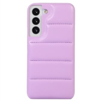 For Samsung Galaxy S22 5G Down Soft Touch Jacket 3D Shockproof Back Cover PU Leather Coated PC Cell Phone Case