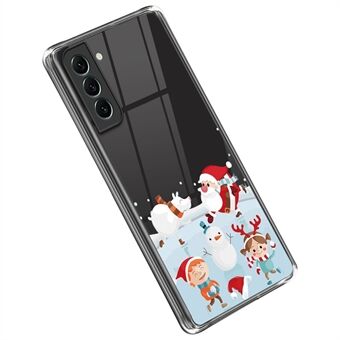 For Samsung Galaxy S22 5G Christmas Pattern Printing TPU Case Anti-drop Protective Xmas Phone Cover