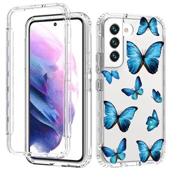 Transparent Phone Cover For Samsung Galaxy S22 5G, Scratch-resistant Dual Layers Hard PC Frame Soft TPU Pattern Printing Phone Case