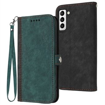 YX0020 For Samsung Galaxy S22 5G Phone Case, Full Protection PU Leather Stand Function Dual Magnetic Clasp Flip Cover Shell with Strap