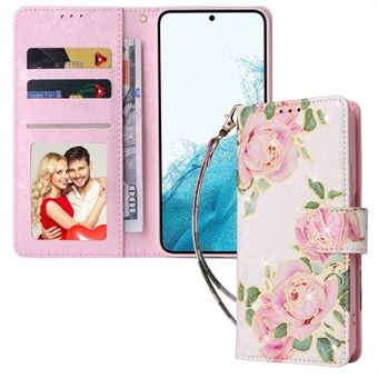 For Samsung Galaxy S22 5G Lacquered PU Leather Drop-proof Case RFID Blocking Flip Stand Wallet Phone Cover