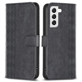 For Samsung Galaxy S22 5G Leather Cover, Wallet Stand Scratch Proof Imprinted Pattern Flip Phone Case