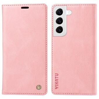 YIKATU YK-004 Skin-touch Leather Case For Samsung Galaxy S22 5G , Magnetic Phone Shell Wallet Stand Cover