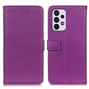 Litchi Texture PU Leather Flip Folio Protective Case Book Stand Wallet Magnetic Phone Cover for Samsung Galaxy A33 5G