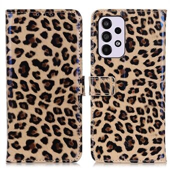 Leopard Pattern Design Wallet Case Stand Scratch Resistant PU Leather Folio Flip Cover for Samsung Galaxy A33 5G