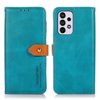 KHAZNEH PU Leather Adjustable Stand Cover Stylish Drop-proof Magnetic Golden Clasp Case with Wallet for Samsung Galaxy A33 5G