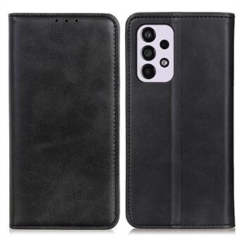 Split Leather Stand Wallet Case Auto Magnetic Closed Flip Folio Cover Phone Guard for Samsung Galaxy A33 5G