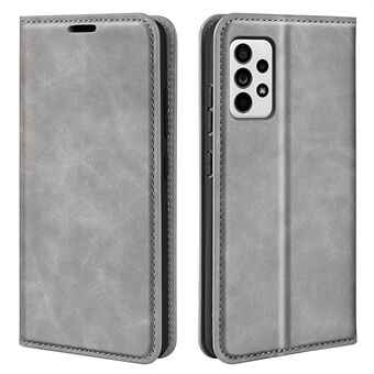 Auto Closing Magnetic PU Leather Case Stand Wallet Solid Color Skin-Touch Flip Phone Cover for Samsung Galaxy A33 5G