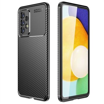 For Samsung Galaxy A33 5G Carbon Fiber Texture Soft TPU Bumper Shock-Absorbing Protective Back Case