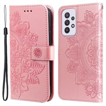 Imprinting Mandala Pattern PU Leather + TPU Wallet Stand Cover Phone Case for Samsung Galaxy A33 5G