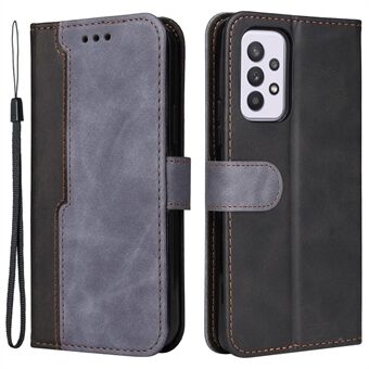 Color Splicing Stand Wallet Function PU Leather Case Phone Cover for Samsung Galaxy A33 5G