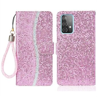 PU Leather Glittery Powder Full Protection Mobile Phone Case Stand Wallet Cover for Samsung Galaxy A33 5G