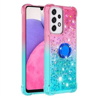 LE3-2 Series Quicksand Kickstand TPU Protective Cover Shell Glittering Sequins Quicksand Phone Case for Samsung Galaxy A33 5G