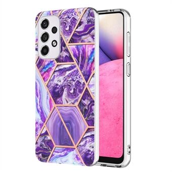 LB4 Series Marble Pattern Case for Samsung Galaxy A33 5G, IMD Electroplating Protective TPU Personalized Phone Cover