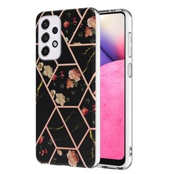 LB1 Series Marble IMD Phone Case for Samsung Galaxy A33 5G, Electroplating Anti-Scratch Flexible TPU Protective Cover