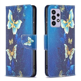 For Samsung Galaxy A33 5G Pattern Printing PU Leather Magnetic Flip Cover Stand Function Wallet Purse Case