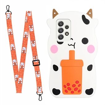 Long Lanyard Design TPU Phone Cover for Samsung Galaxy A33 5G, with Special-Shaped Silicone Outer Patch Phone Accessory