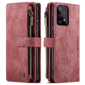 CASEME C30 Series for Samsung Galaxy A33 5G Anti-fall Adjustable Stand Design Zipper Pocket PU Leather TPU Wallet Cover Flip Phone Case