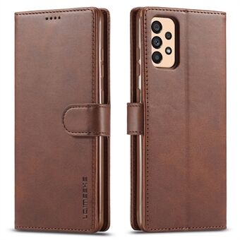 LC.IMEEKE Textured Leather Wallet Case for Samsung Galaxy A33 5G, Stand Function Magnetic Closure Shockproof Flip Folio Cover