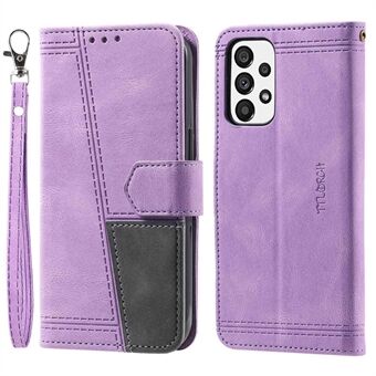 TTUDRCH 004 Splicing Style Mobile Phone Shell Bag for Samsung Galaxy A33 5G, RFID Blocking Function Phone Cover Skin-feel PU Leather Magnetic Absorption Full Protection Folio Wallet