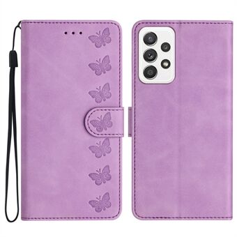 Stand Case for Samsung Galaxy A33 5G Butterfly Imprinted Wallet Splash Proof PU Leather Cover