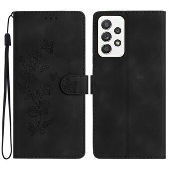 For Samsung Galaxy A33 5G Flower Imprint Wallet Phone Case Shockproof Leather Stand Cover