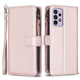 BF Style-19 for Samsung Galaxy A33 5G Phone Leather Case Zipper Pocket Phone Cover with Stand Wallet