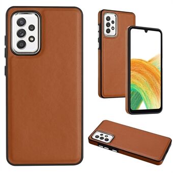 YB Leather Coating Series-6 For Samsung Galaxy A33 5G PU Leather Coated TPU Anti-fall Case Phone Cover