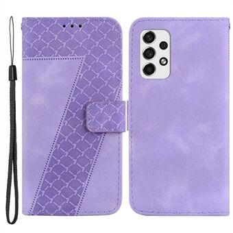 For Samsung Galaxy A33 5G 7-Shape Imprinted Anti-collision Phone Case Leather Wallet Stand Shell