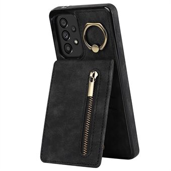 For Samsung Galaxy A33 5G RFID Blocking Kickstand Case Retro PU+TPU Shockproof Wallet Phone Cover