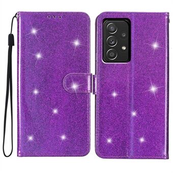 For Samsung Galaxy A33 5G Glittery PU Leather Case Folio Flip Wallet Stand Phone Cover with Strap