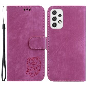 PU Leather Magnetic Flip Phone Case for Samsung Galaxy A33 5G , Stand Wallet Tiger Pattern Imprinted Cover