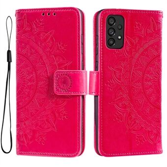 Scratch-resistant Imprinted Mandala Flower PU Leather Wallet Stand Phone Flip Cover Case for Samsung Galaxy A53 5G