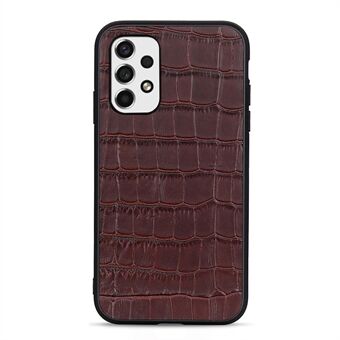 Genuine Leather Coated PC+TPU Case Crocodile Texture Anti-fall Cover for Samsung Galaxy A53 5G